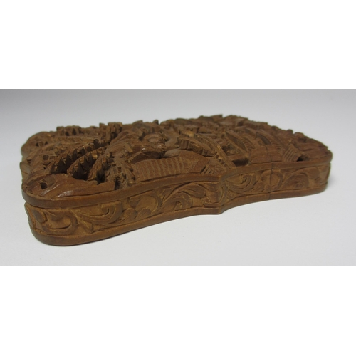 591 - A Chinese sandalwood card case