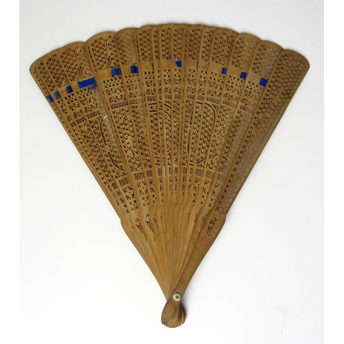 592 - Two Chinese export ivory fans