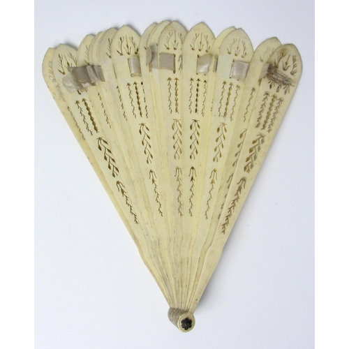 592 - Two Chinese export ivory fans