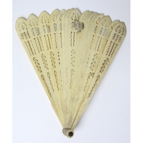 592 - Two Chinese export ivory fans