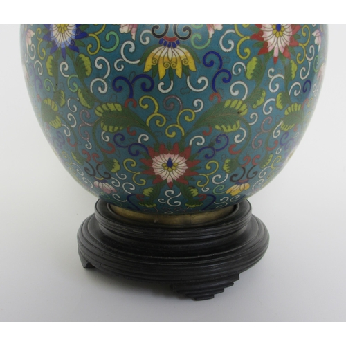 599 - A large Chinese cloisonne baluster vase