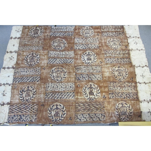 617 - Two Tongan Tapaa floor cloths