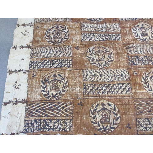 617 - Two Tongan Tapaa floor cloths