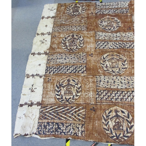 617 - Two Tongan Tapaa floor cloths