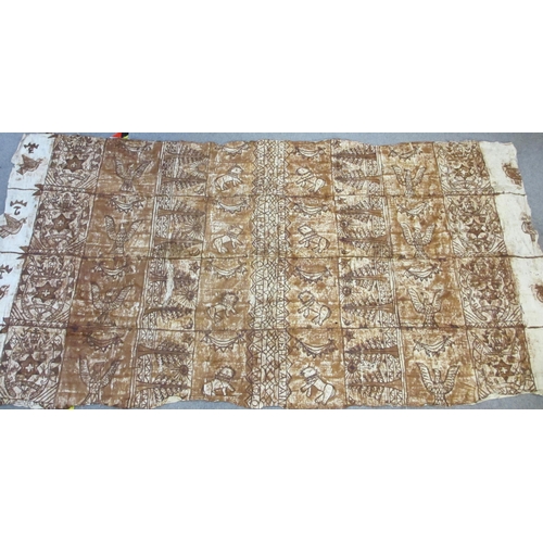 617 - Two Tongan Tapaa floor cloths