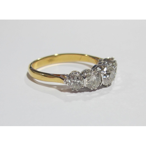 64 - A five stone diamond ring