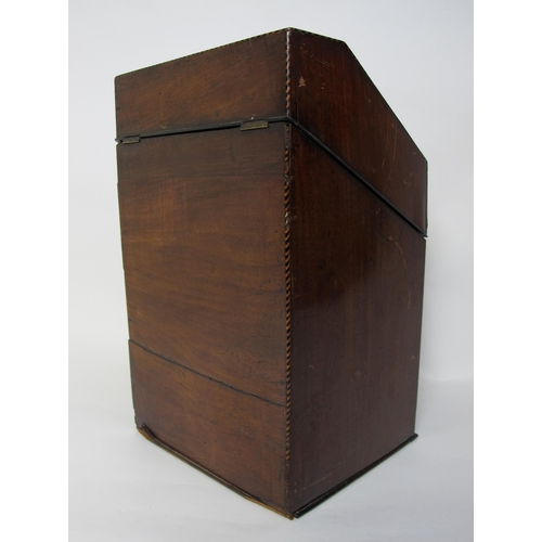 648 - A George III mahogany serpentine knife box