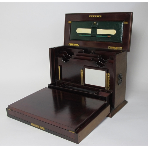 649 - A Victorian rosewood and inlaid stationary box