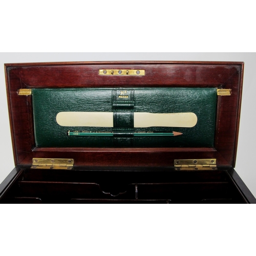 649 - A Victorian rosewood and inlaid stationary box