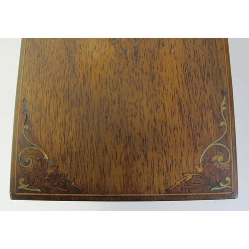 649 - A Victorian rosewood and inlaid stationary box