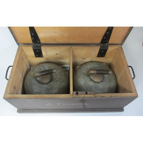 654 - A pair of Ailsa Craig granite curling stones