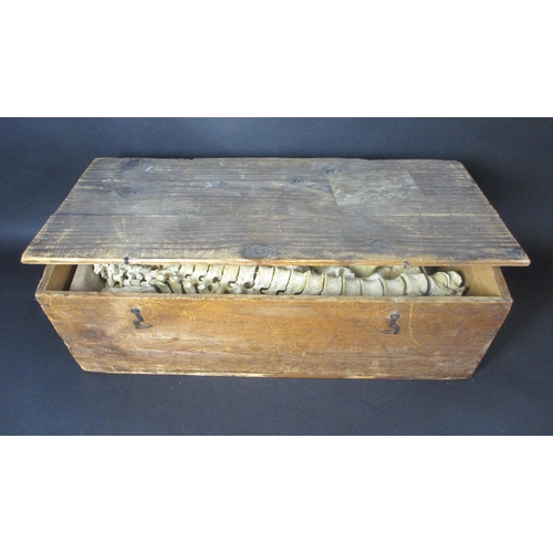 655 - A human half skeleton in original pine box