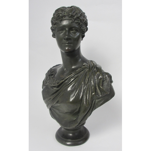 663 - A bronze female bust modelled by Albert Bruce-Joy