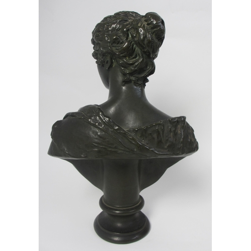 663 - A bronze female bust modelled by Albert Bruce-Joy