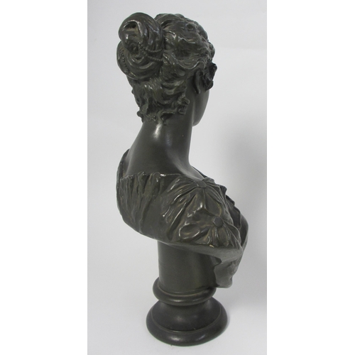 663 - A bronze female bust modelled by Albert Bruce-Joy