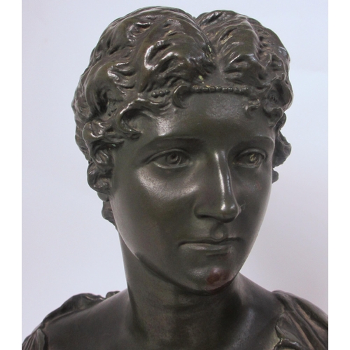 663 - A bronze female bust modelled by Albert Bruce-Joy