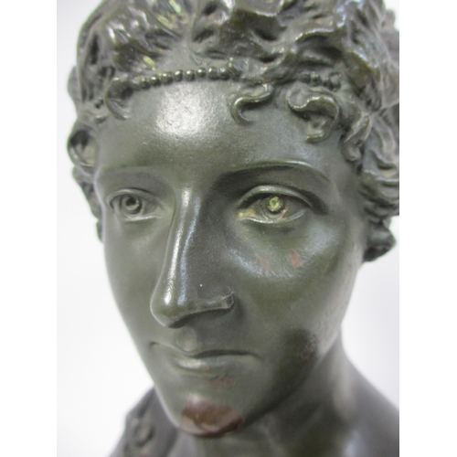 663 - A bronze female bust modelled by Albert Bruce-Joy