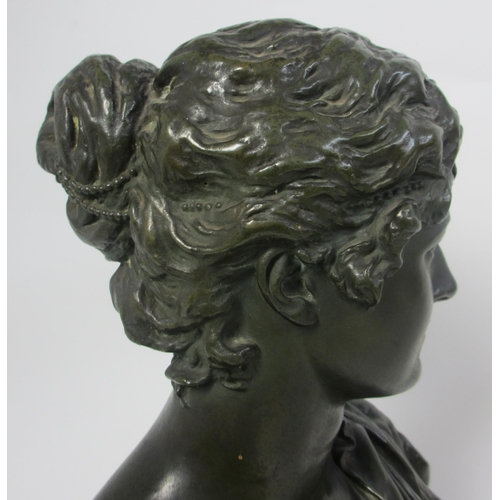 663 - A bronze female bust modelled by Albert Bruce-Joy