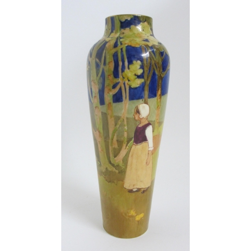 669 - A vase painted with a Dutch girl