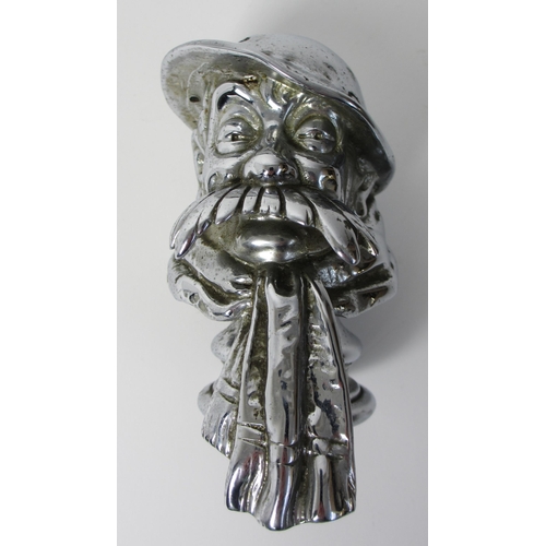 679 - A Bruce Bairnsfather Old Bill character chrome car mascot