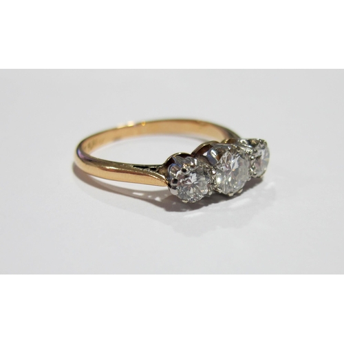 68 - A diamond three stone ring