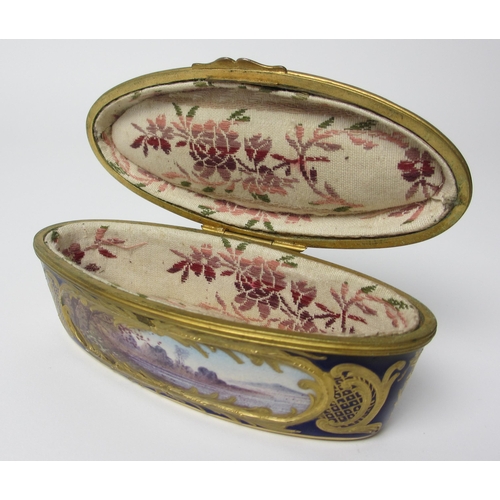 680 - A Sevres pattern oval box and cover