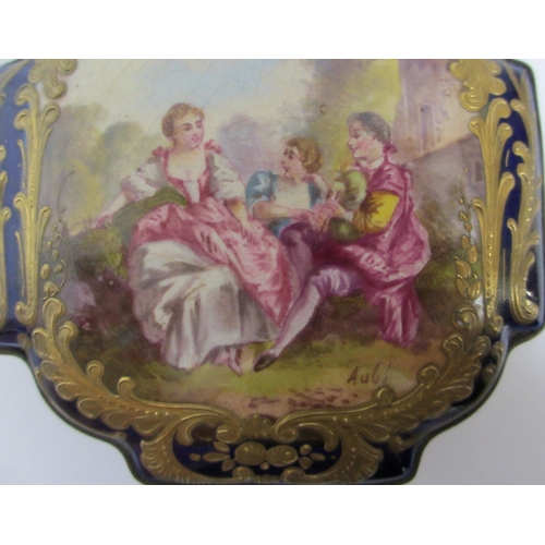 681 - A Sevres pattern square shaped box and cover