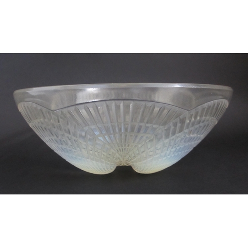 689 - A R. Lalique Coquille pattern opalescent glass bowl