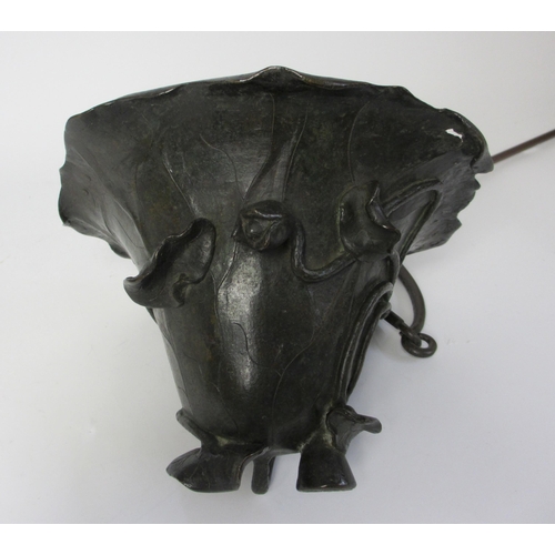 692 - A pair of bronze hanging planters