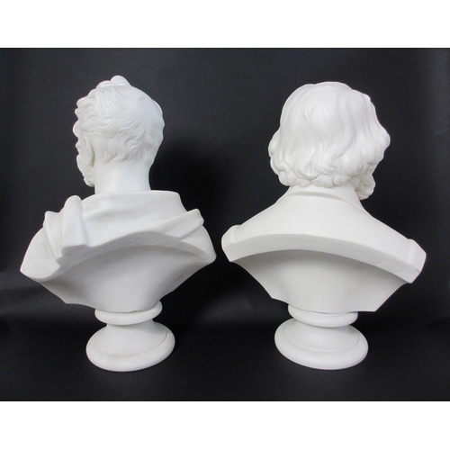 695 - Two Victorian Parian ware busts