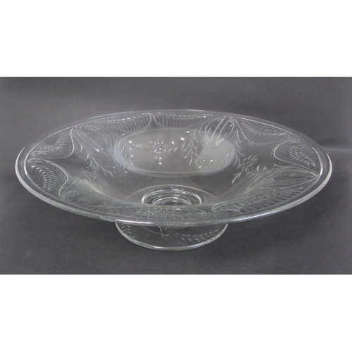 696 - A Bohemian cut lead crystal fruit bowl and eleven wine glasses