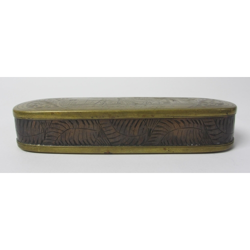 699 - A Dutch brass tobacco box