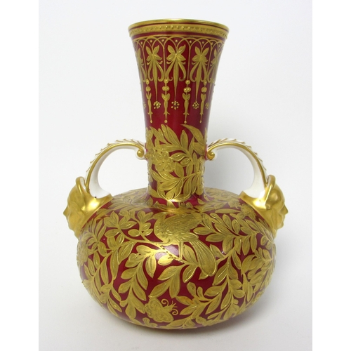 706 - A Royal Crown Derby two handled vase