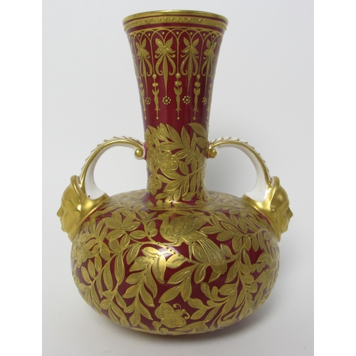 706 - A Royal Crown Derby two handled vase