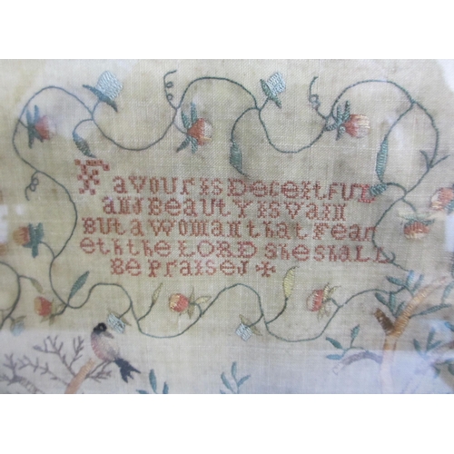 709 - A George III silk embroidered sampler by Jean Sprott  1793