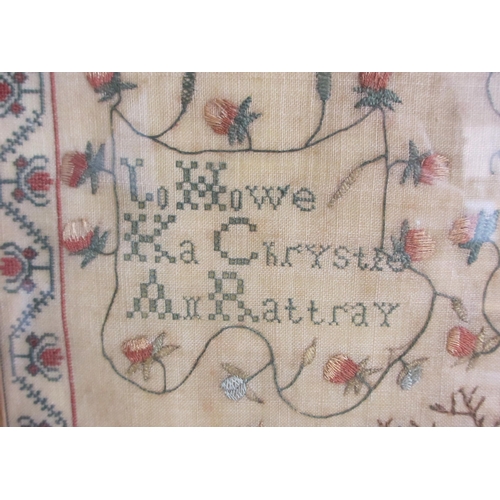 709 - A George III silk embroidered sampler by Jean Sprott  1793