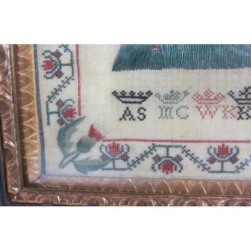 709 - A George III silk embroidered sampler by Jean Sprott  1793