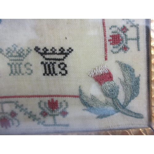 709 - A George III silk embroidered sampler by Jean Sprott  1793