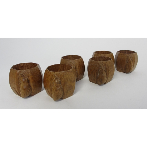 714 - A Robert Mouseman Thompson set of six napkin rings