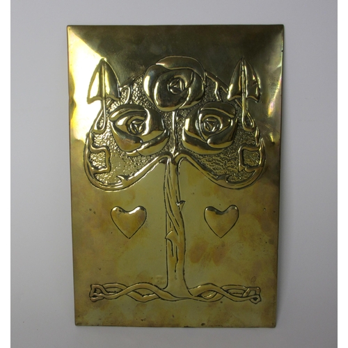 720 - A Glasgow School Art Nouveau brass plaque