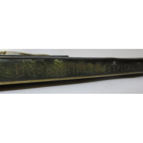 771 - A Glasgow style embossed brass tall rectangular wall mirror