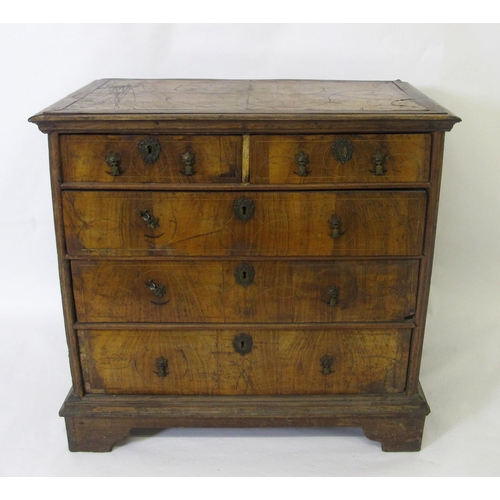 797 - A William and Mary oyster veneered chest of drawers  circa 1690