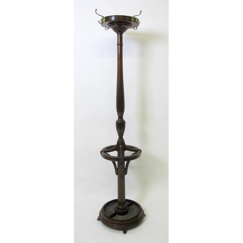 809 - A mahogany hat and coat stand