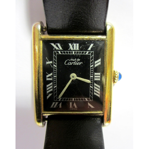 92 - A lady's Cartier Tank wrist watch