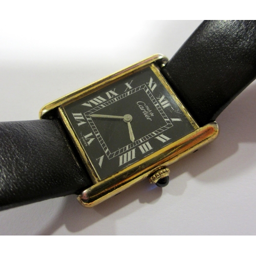 92 - A lady's Cartier Tank wrist watch