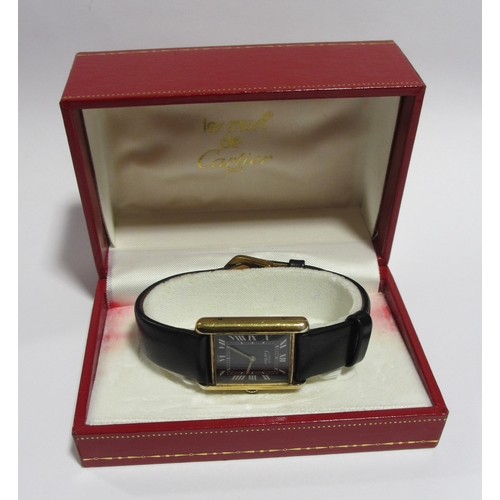 92 - A lady's Cartier Tank wrist watch