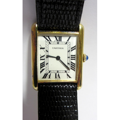 93 - A lady's Cartier Tank wrist watch