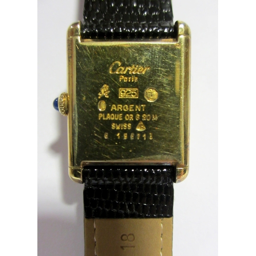 93 - A lady's Cartier Tank wrist watch