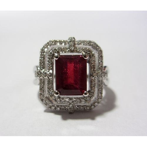 96 - A ruby and diamond ring