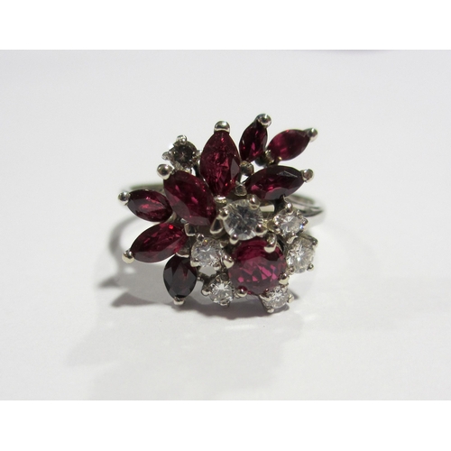 97 - A ruby and diamond dress ring